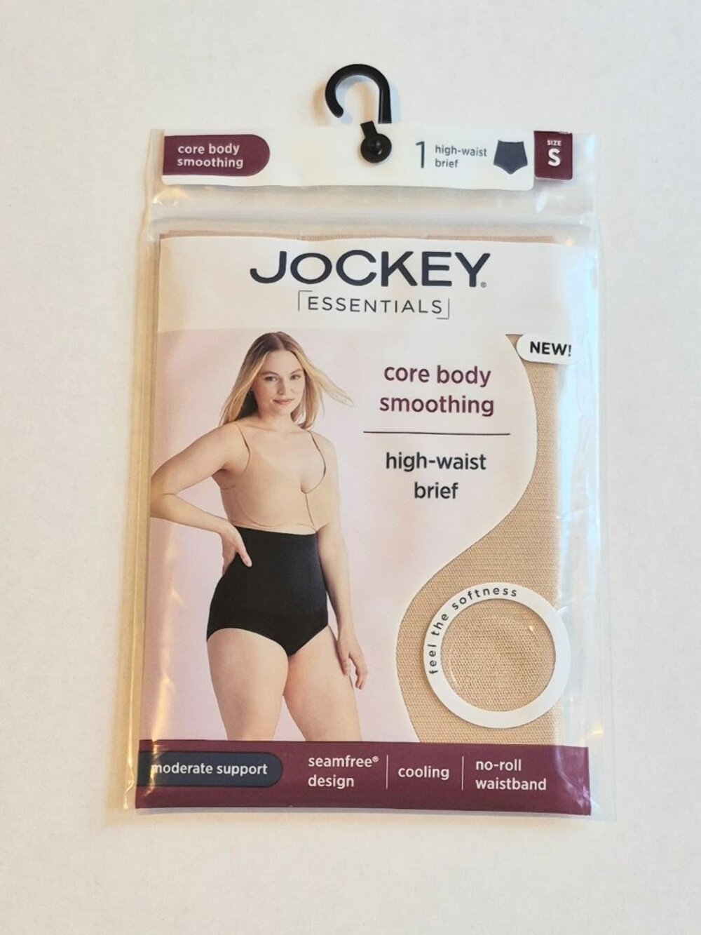 Jockey Essentials Women’s SMALL Beige Core Body Smoothing High Waist Brief